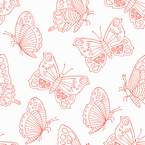 vlinder naadloze achtergrond - Vector, afbeelding