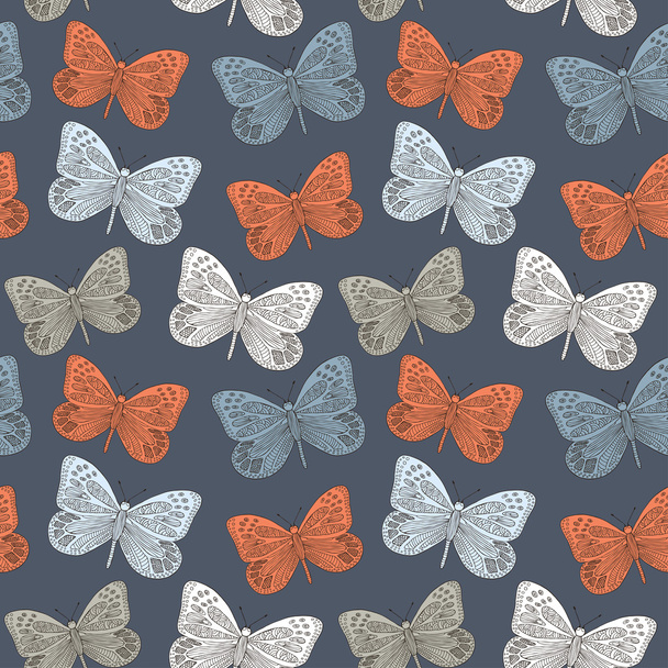 Butterfly seamless background - Vector, Image