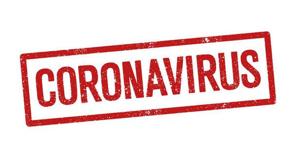Vector illustration of the word Coronavirus in red ink stamp - Vector, Image