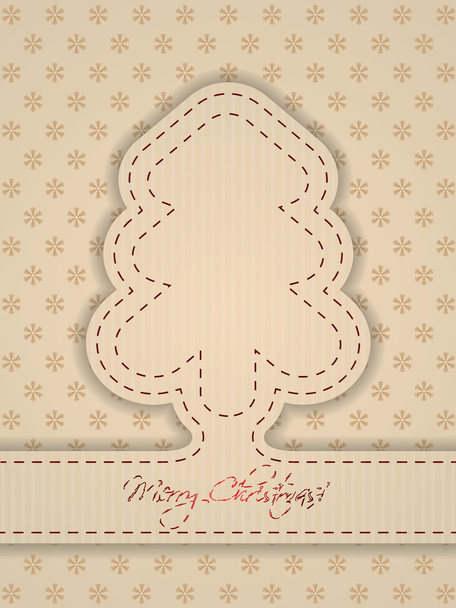 Diseño de tarjeta de Navidad retro con puntadas
 - Vector, Imagen