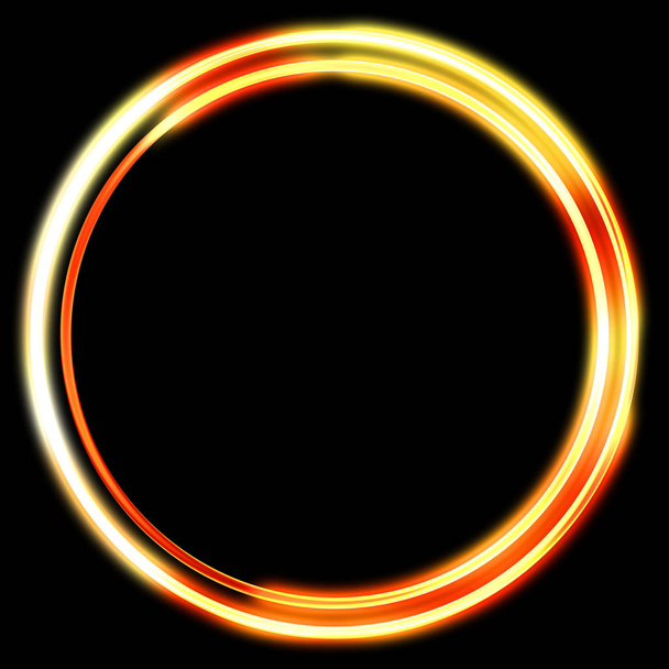 Cadre lumineux arrière-plan. Gabarit géométrique néon brillant isolé sur fond noir. Illustration 2D abstraite
. - Photo, image