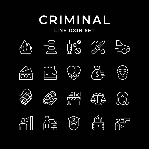 Establecer iconos de línea de criminal
 - Vector, Imagen
