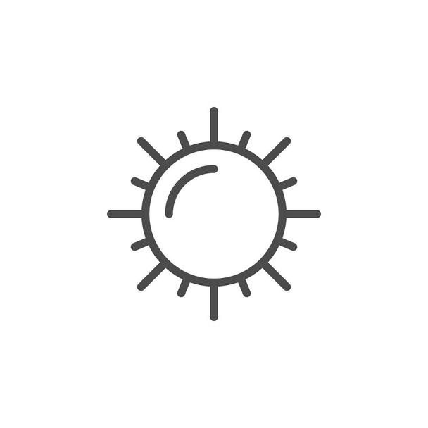 Значок контура солнечной линии и светлый объект
 - Вектор,изображение