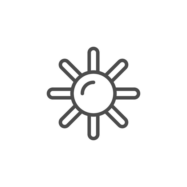 Ikona obrysu Sluneční linie a světlý objekt - Vektor, obrázek