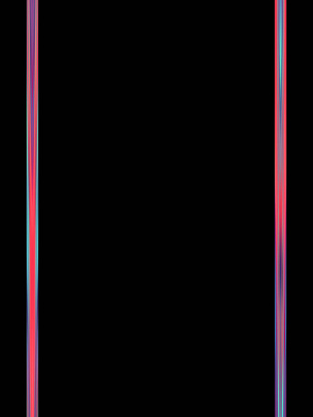 Fénykeret háttér. Neon izzó geometriai sablon elszigetelt fekete háttér. Absztrakt 2d illusztráció. - Fotó, kép