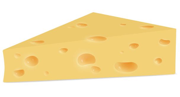 Vektor illusztráció darab sajt elszigetelt fehér alapon. - Vektor, kép