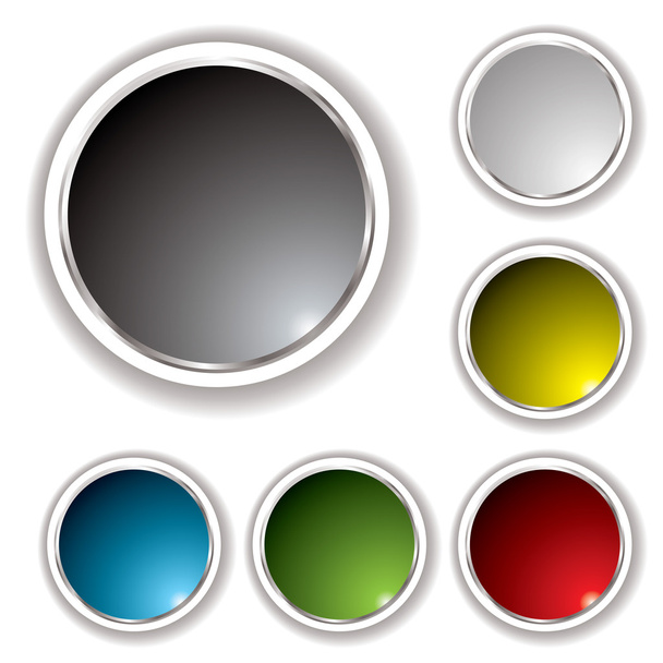 Buttons white bevel - Vector, afbeelding