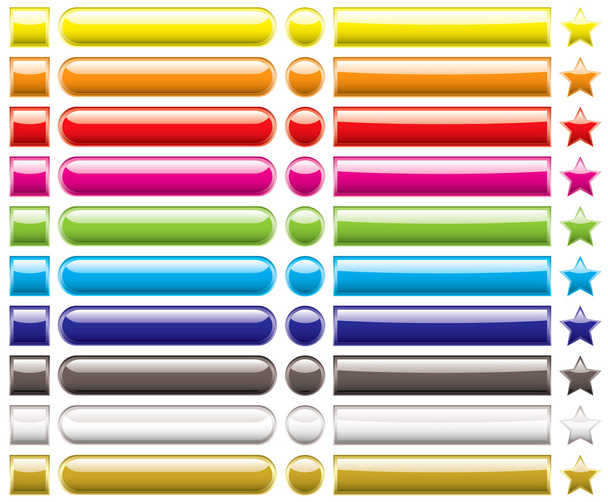Button collection rainbow - Vector, Image