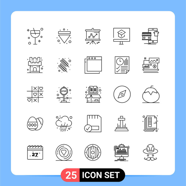 Set of 25 Universal Business Icons Vector - Vector, Image