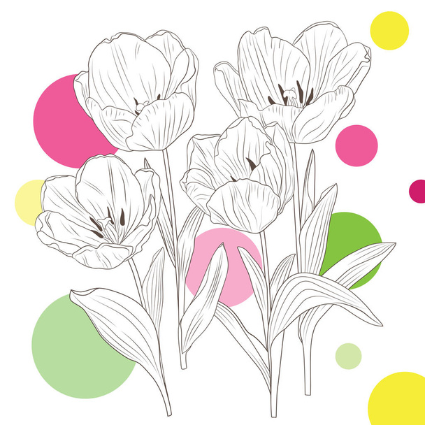 vector silhouette tulips-01 - Vector, Image