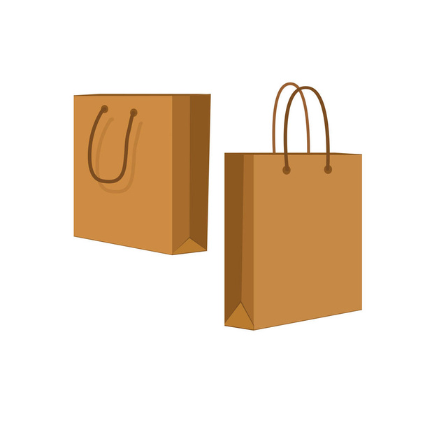 A bag. Paper bags isolated on white background. Set of empty shopping bags for the buyer.  Ecology concept. for online store. - Foto, imagen