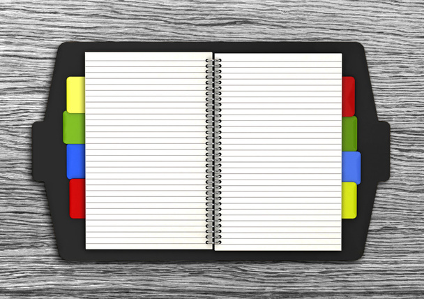 Blank lined notebook with colorful bookmark - Photo, image