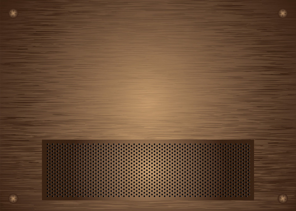Brushed bronze grill - Vector, Image