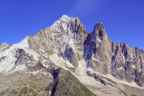 Aiguille Verte and Dru Peak, Aiguilles at Chamonix, Mont Blanc M - Фото, изображение
