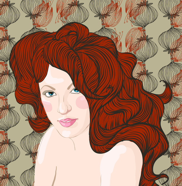 Woman with red hair - ベクター画像