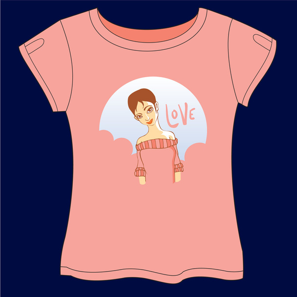 T-shirt Femmes amoureuses
 - Vecteur, image