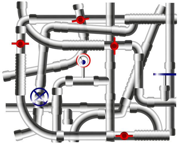 Комплект промышленных стальных труб позволяет настраивать различные формы трубопроводов с изогнутыми и прямыми сегментами. Векторная иллюстрация. EPS 10
 - Вектор,изображение