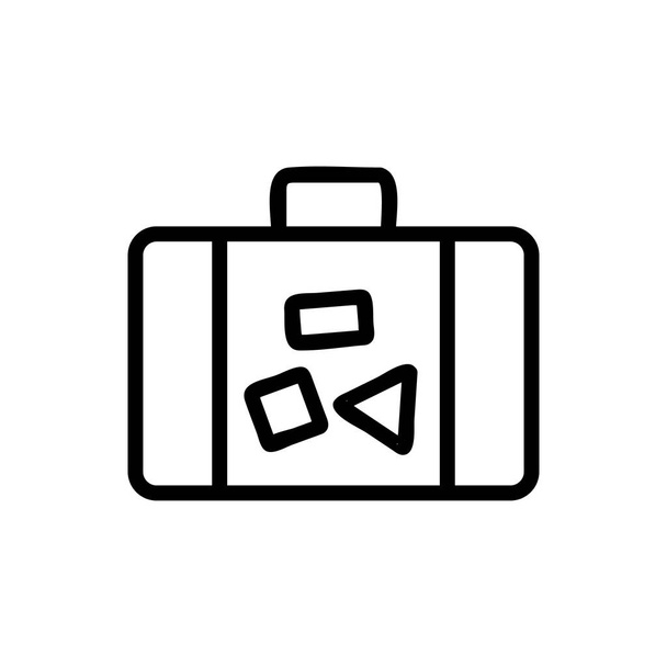 Suitcase luggage icon vector. Isolated contour symbol illustration - ベクター画像
