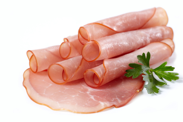 plastry wędzonego mięsa - Zdjęcie, obraz
