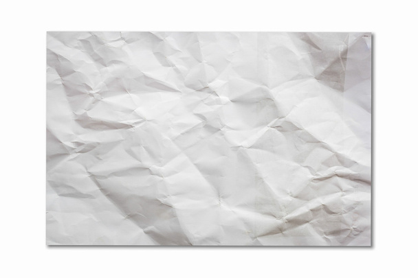 witte verfrommeld papier op witte achtergrond - Foto, afbeelding
