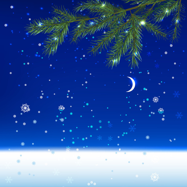 Paysage nuit neige
 - Vecteur, image