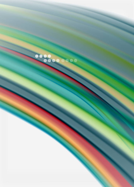 Wellenlinien abstrakten Hintergrund, glatte Seide Design mit Regenbogen-Stil Farben. flüssige flüssige Farbwellen. Vektorillustration - Vektor, Bild