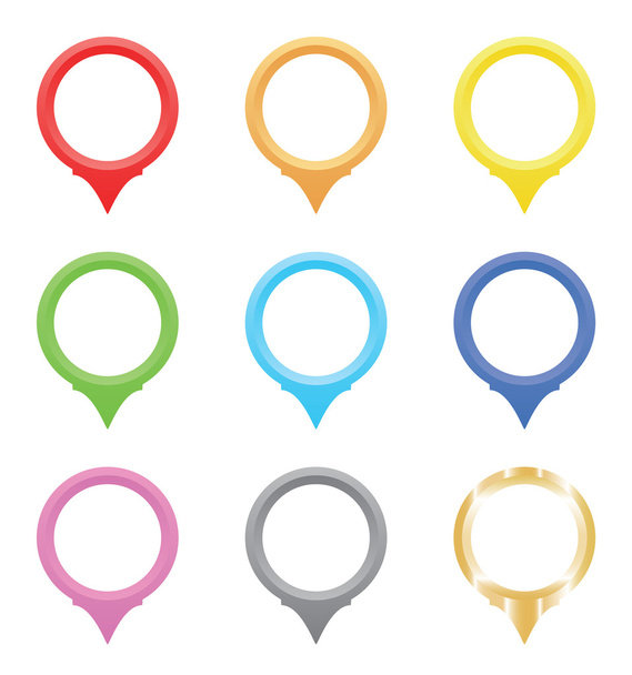 Set of circle pointers in the colors of the rainbow - Vector, Image