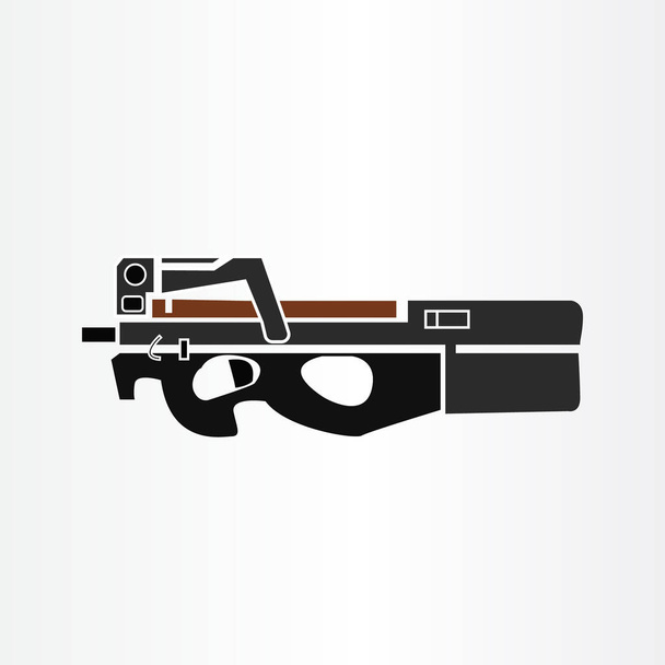 Beyaz arkaplan çizimine izole edilmiş silah tabancaları ve tüfekler. manga silah tasarımı  - Vektör, Görsel