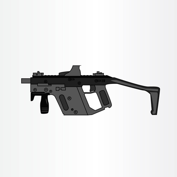 白の背景のベクトル図に隔離された様々な武器銃のピストルとライフル漫画銃のデザイン  - ベクター画像