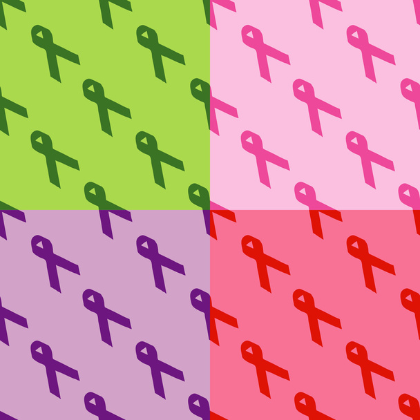 Seamless Pattern: Social Awareness Ribbons - Vector, Image