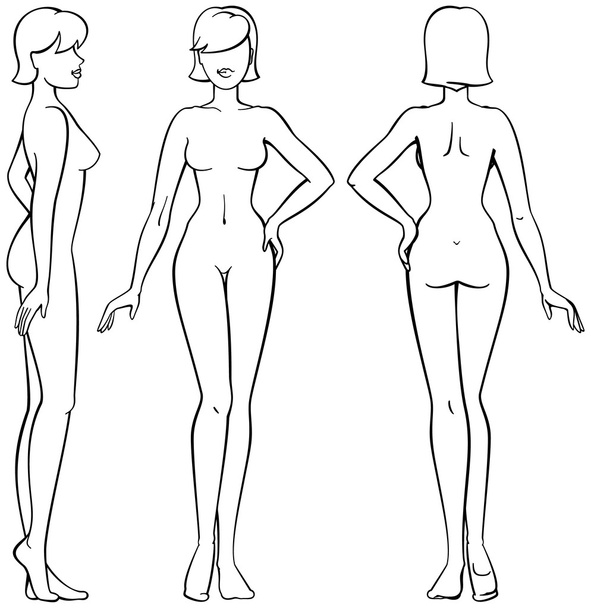 Set of female vector mannequins - Vector, Image