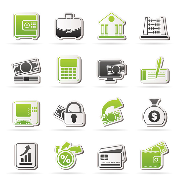 Bank, business and finance icons - Vecteur, image
