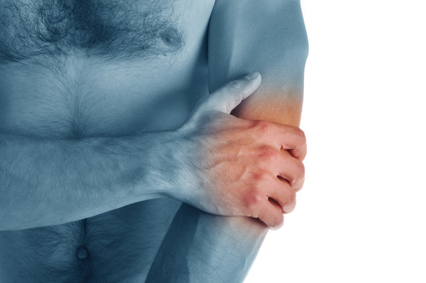 Dolore all'articolazione del gomito. trauma sportivo
 - Foto, immagini