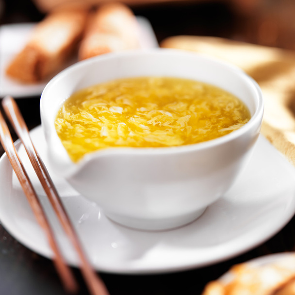 Chinese food - bowl of egg drop soup - Photo, image