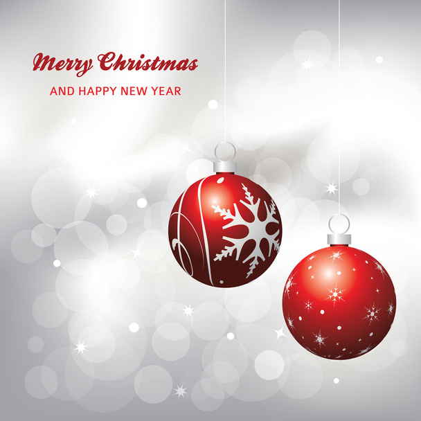 christmas card background, red and silver - Vector, Image