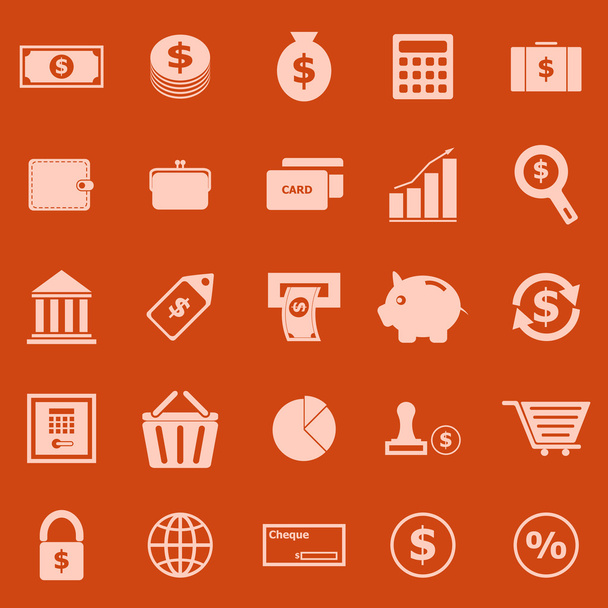 Money color icons on orange background - Vector, Image