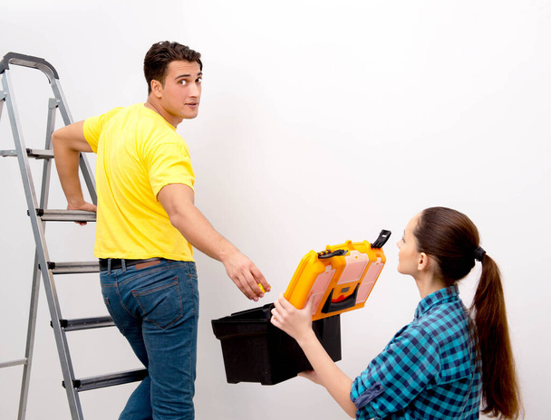 Wife and husband family doing home improvements - Photo, Image