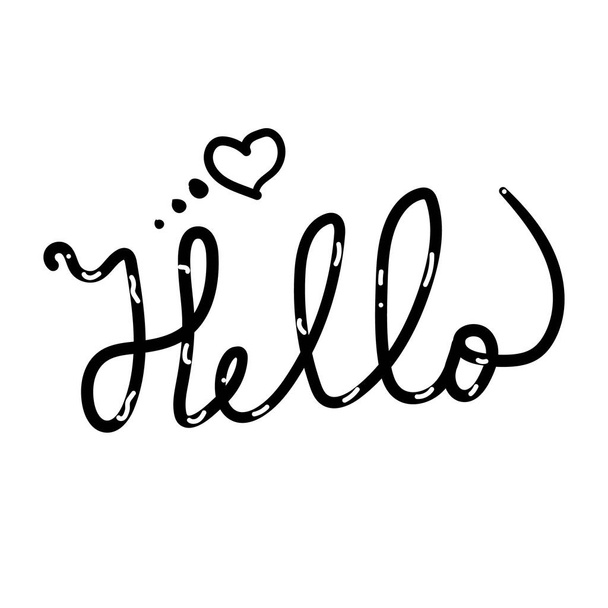 Hello vector handwritten lettering. For banners, posters and prints. - Vecteur, image