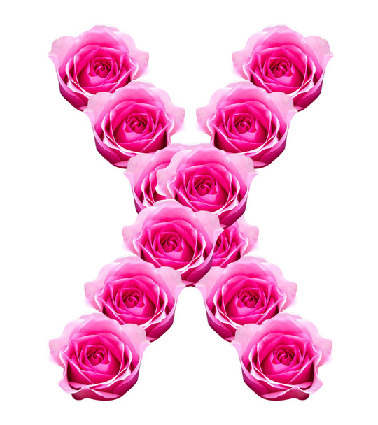 ροζ γράμματα που απομονώνονται σε λευκό φόντο. - Φωτογραφία, εικόνα