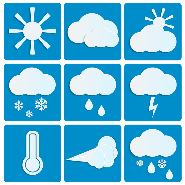 Weather and Climate.set of meteo icons.vector - Vector, Image