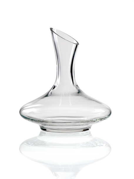 Transparent glass decanter on a white background - Фото, зображення