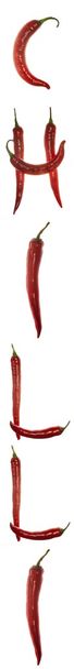 Yatay yazım kelime "biber" Red hot chilli peppers - Fotoğraf, Görsel