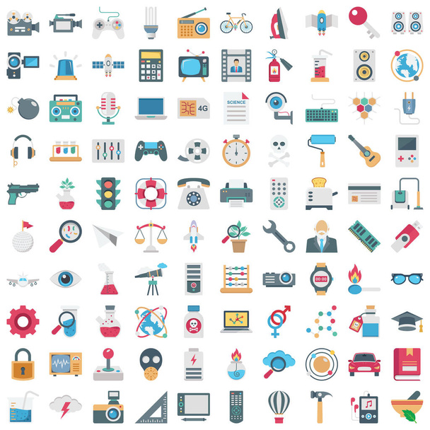 Science and Technology color vector icons set every single icon can be easily modified or edited - Vector, Image