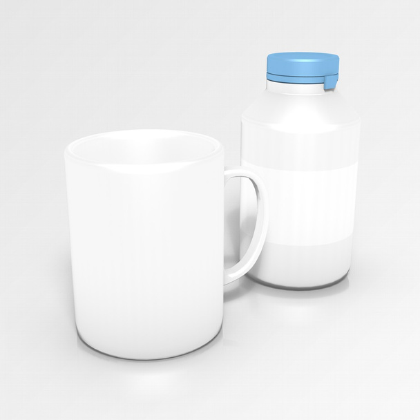 Mug with bottle - Foto, Bild