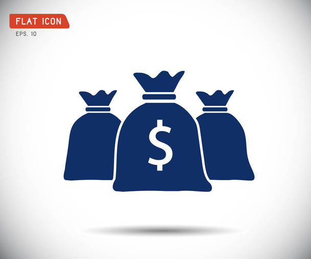 Money bag icon, Flat logo vector illustration - ベクター画像