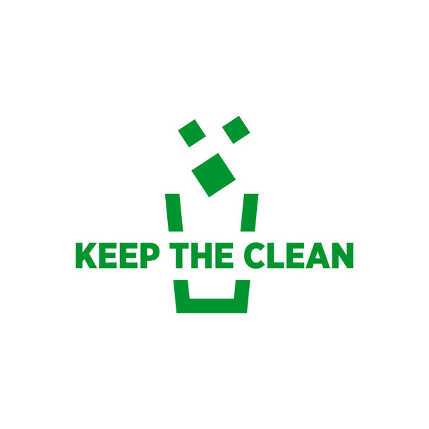 Kampania środowiskowa z logo kosza na śmieci projekt wektor temp - Wektor, obraz