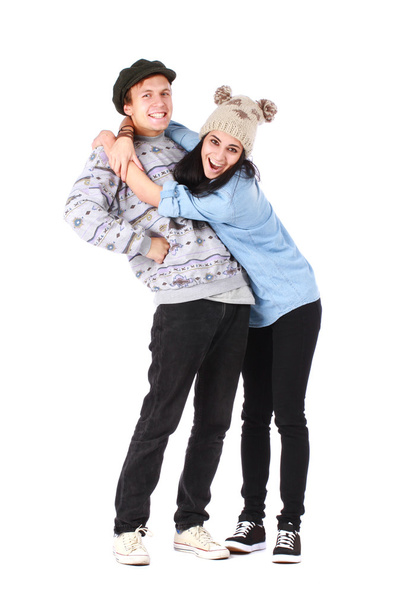 A young loving teenage couple, best friends - Fotó, kép