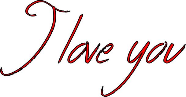 I Love you text sign illustration - Vector, Image