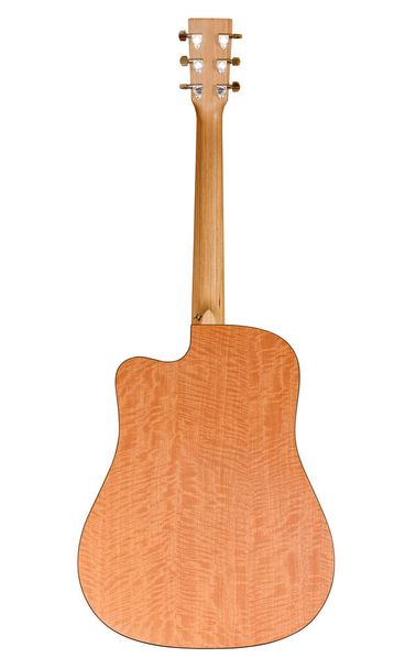 yellow acoustic guitar on white background - Photo, Image