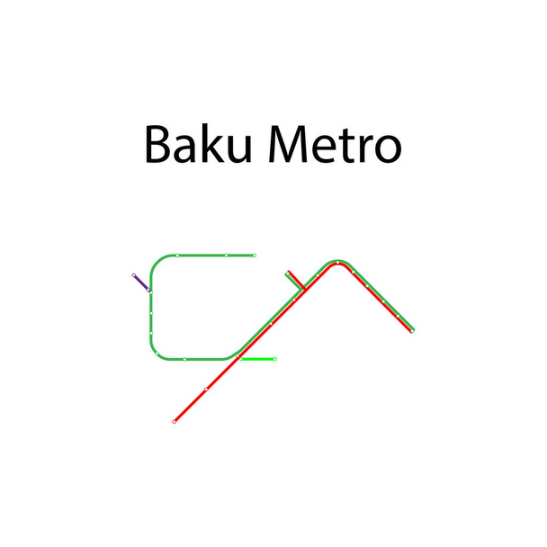 Bakú Metro mapa sign.thin línea eps diez
 - Vector, imagen